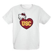 USC Trojans Youth White Hello Kitty Coralino Cotton T-Shirt